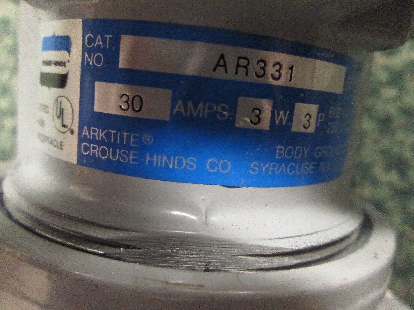 Crouse-Hinds Receptacle AR331 30A 600V 3W 3P New Surplus