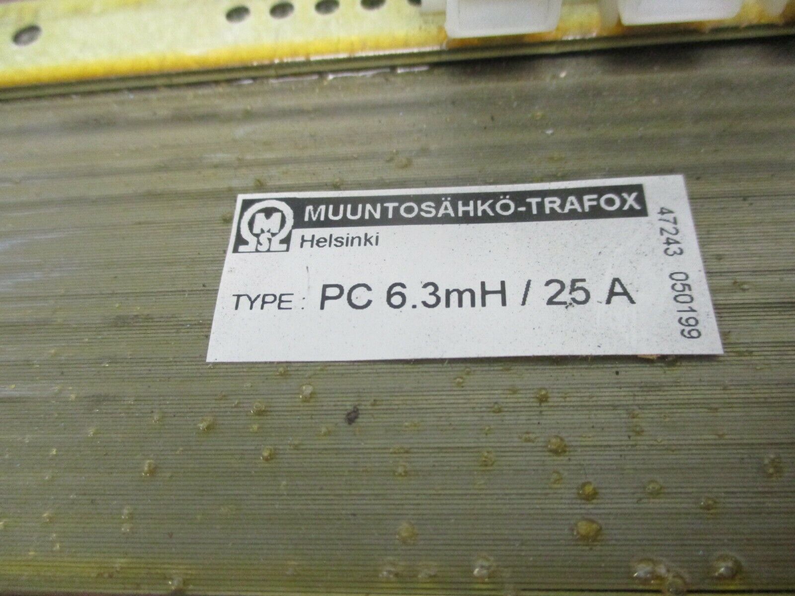 Muuntosahko-Trafox Type PC Transformer 47243 050199 6.3mH 25A Used
