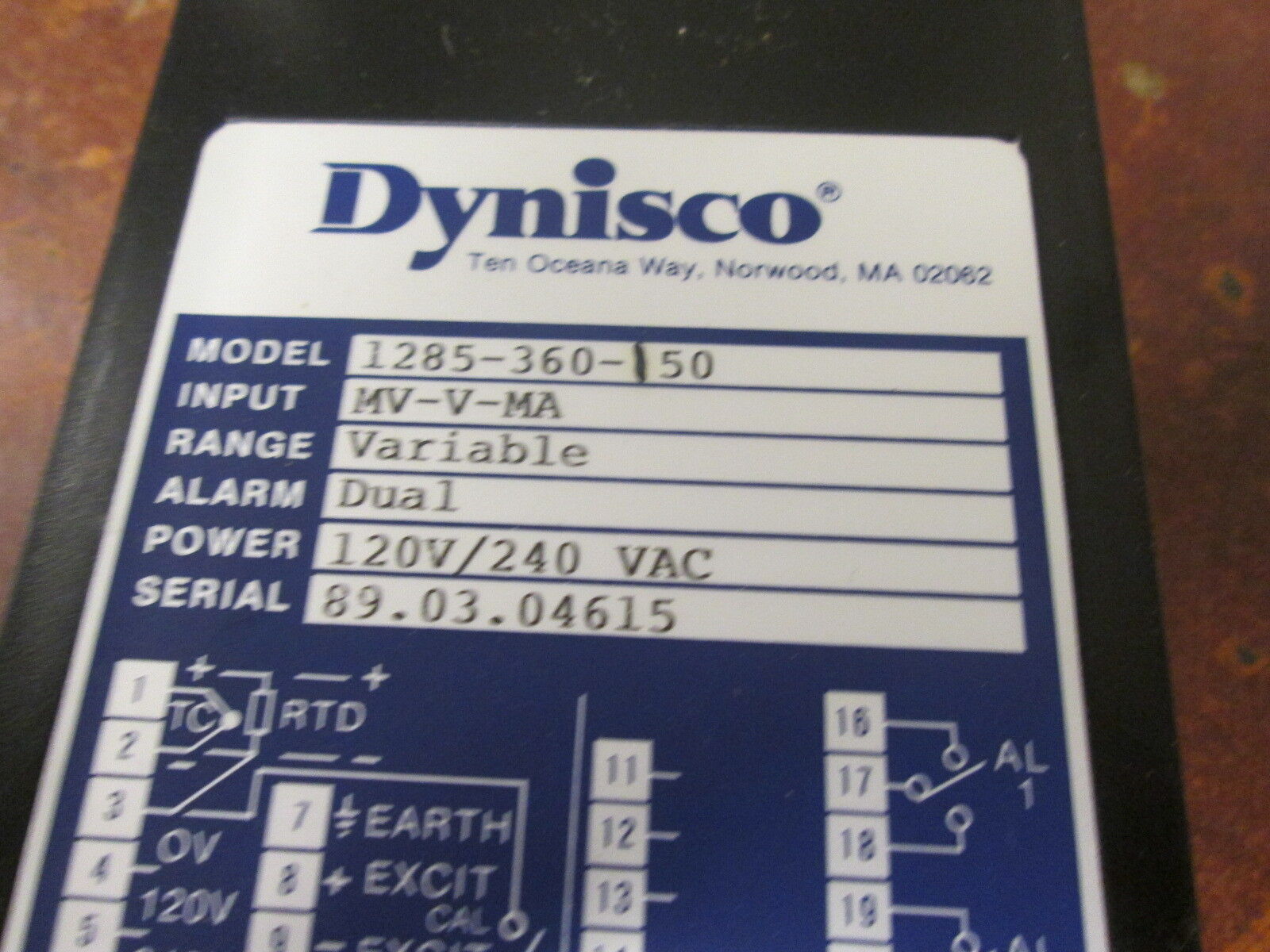 Dynisco Digital Indicator 1285-360-150 120V/240VAC Used