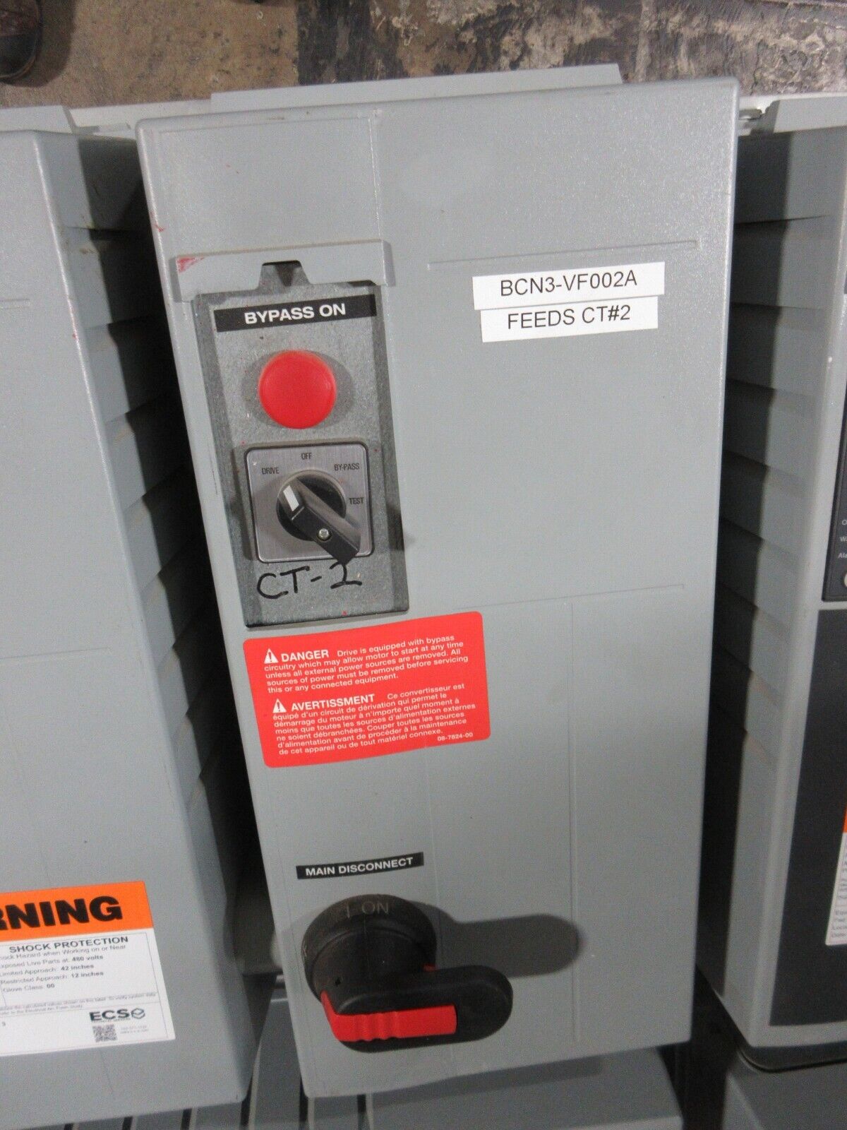 Danfoss AC Drive w/ Bypass 174L1502 25HP 3Ph Drive: 131F0775 w/ Keypad Used