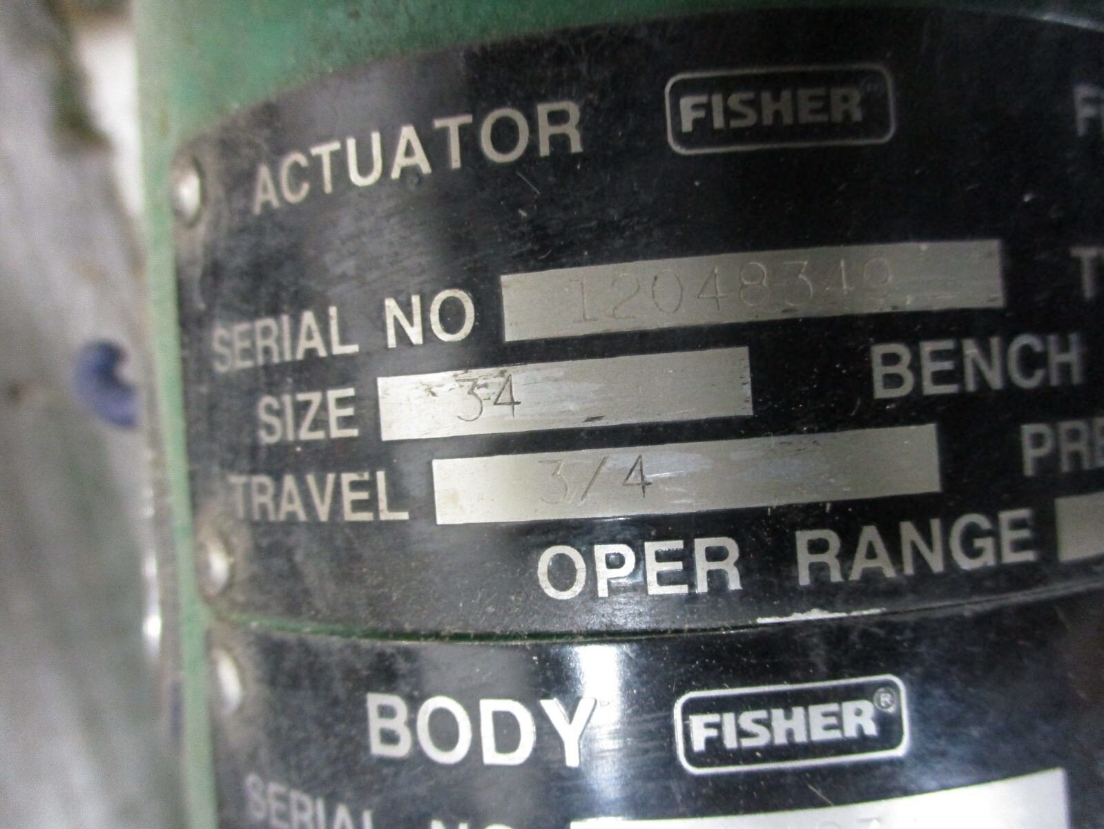 Fisher Diaphragm Control Valve w/ Positioner 667 / EZ Used