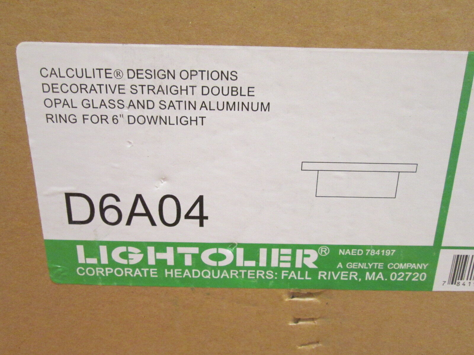 Lightolier Calculite Design Options Decorative Straight Double Ring D6A04