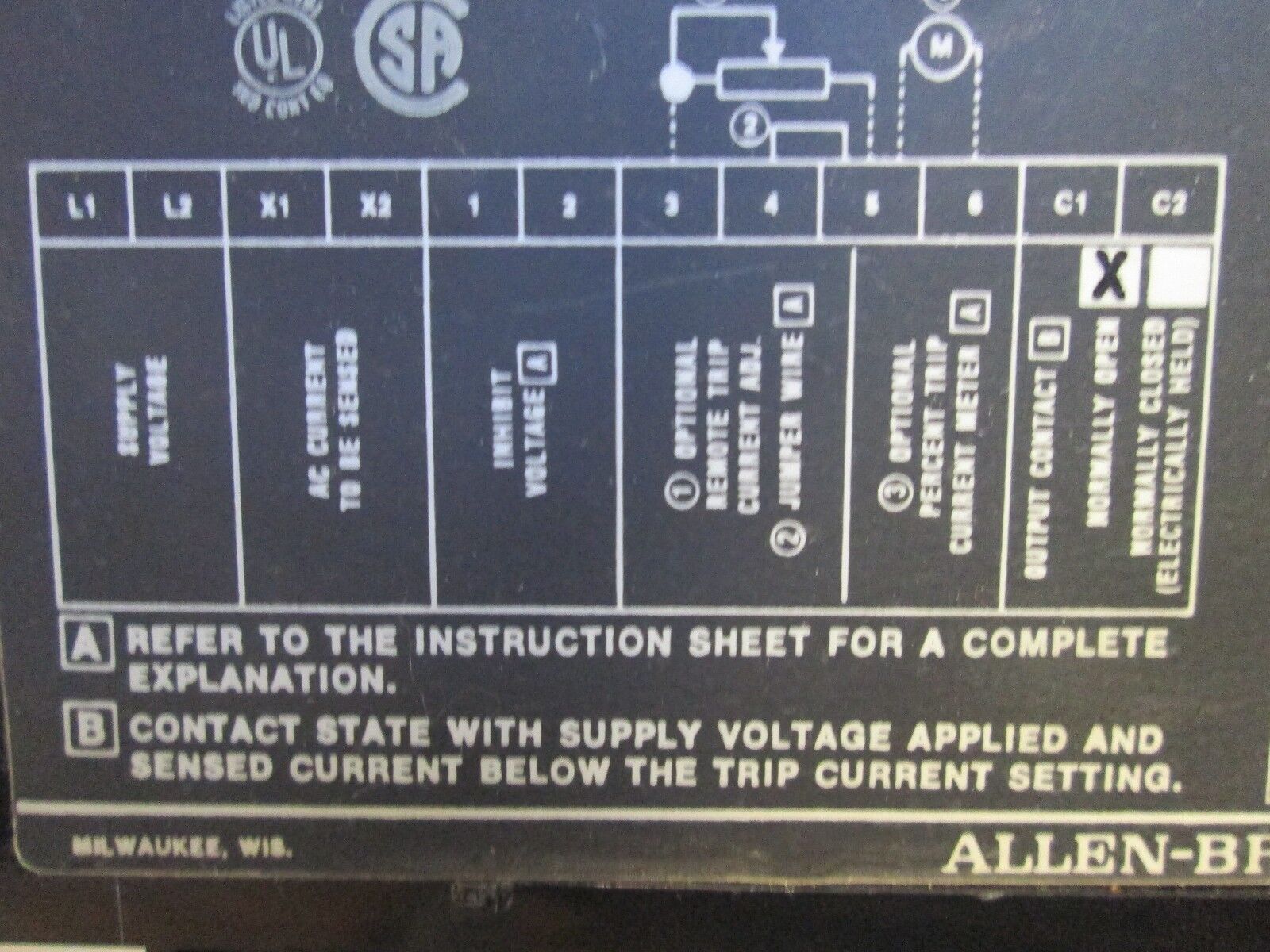 Allen-Bradley AC Current Relay 809S-AB100A1 120V Supply 7.5A .42-5A Trip Range