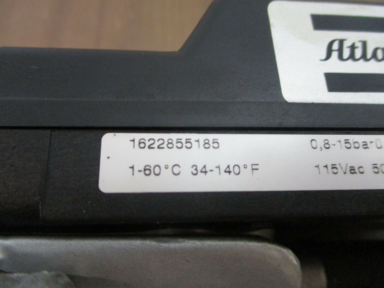 Atlas Copco Automatic Drain Valve 1622855185 115VAC 50-60Hz 2VA 12-215PSIG Used