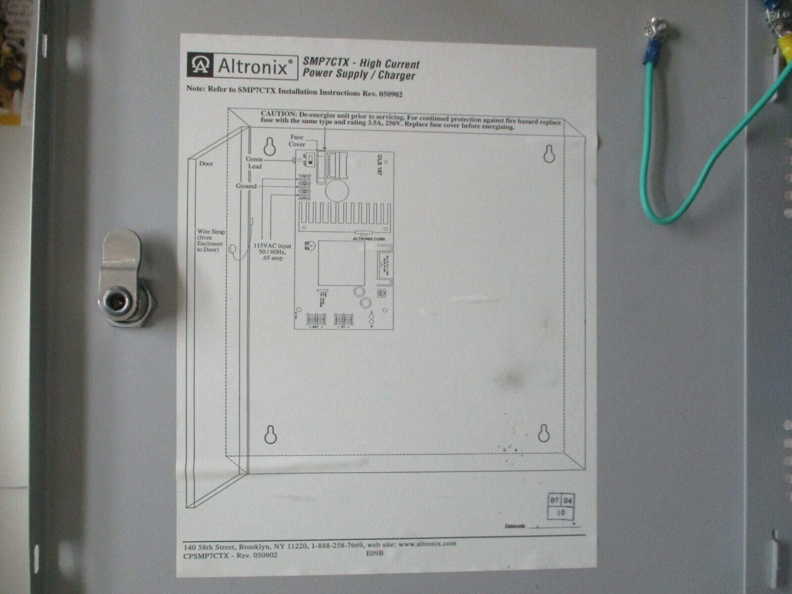Altronix High Current Power Supply/Charger SMP7CTX Used