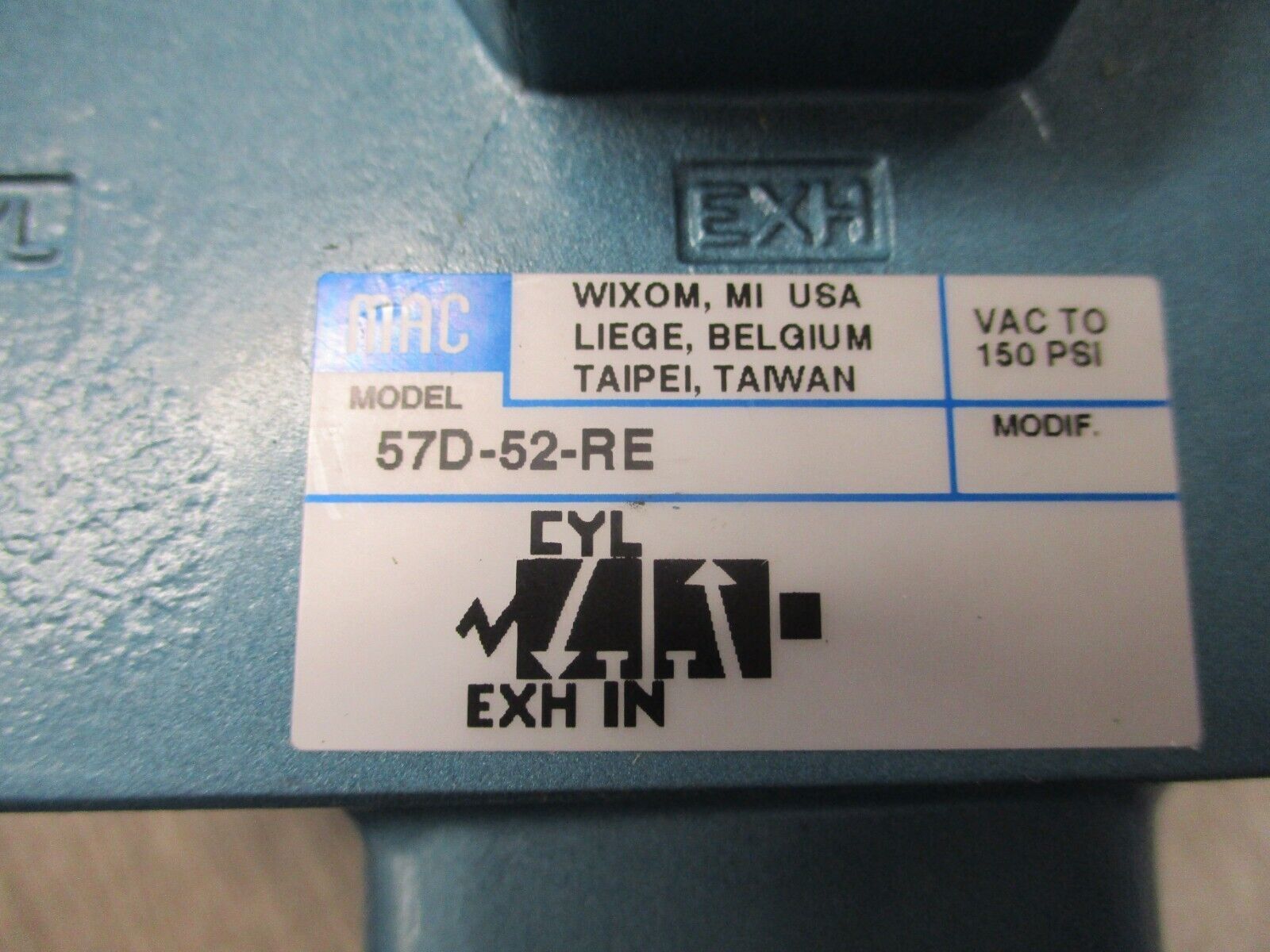 MAC Pilot Valve 57D-52-RE VAC-150 PSI *No Box* New Surplus