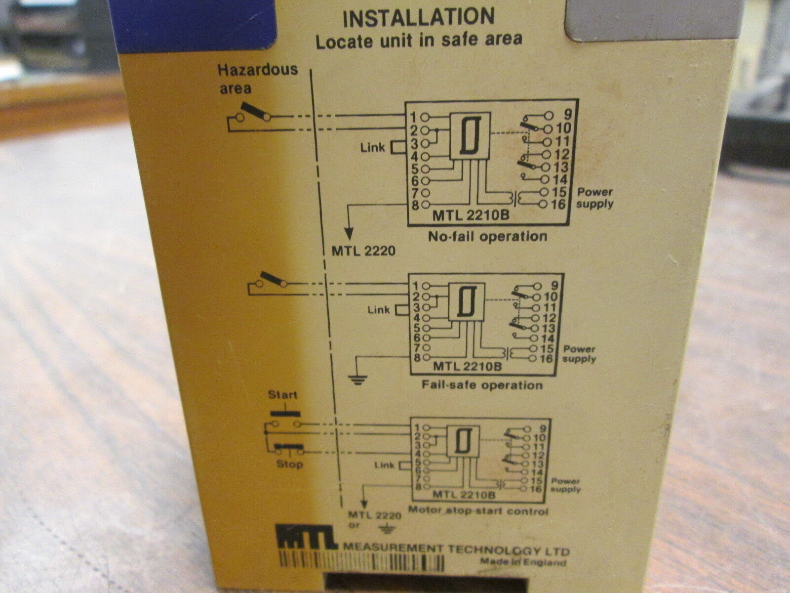 Measurement Technology Switch Operated Relay MTL2210B 1-Channel 120VAC Used