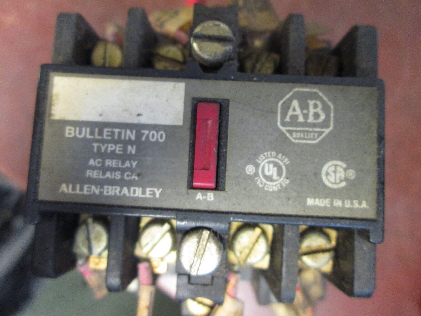 Allen-Bradley Relay 700-N000A1 w/ 700-NA00 120V Coil Used