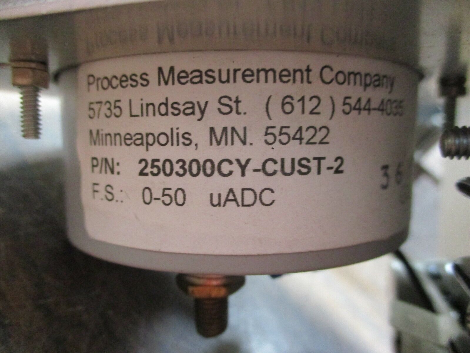 Process Measurement Company Load Meter 250300CY-CUST-2 Range: 0-125% Used