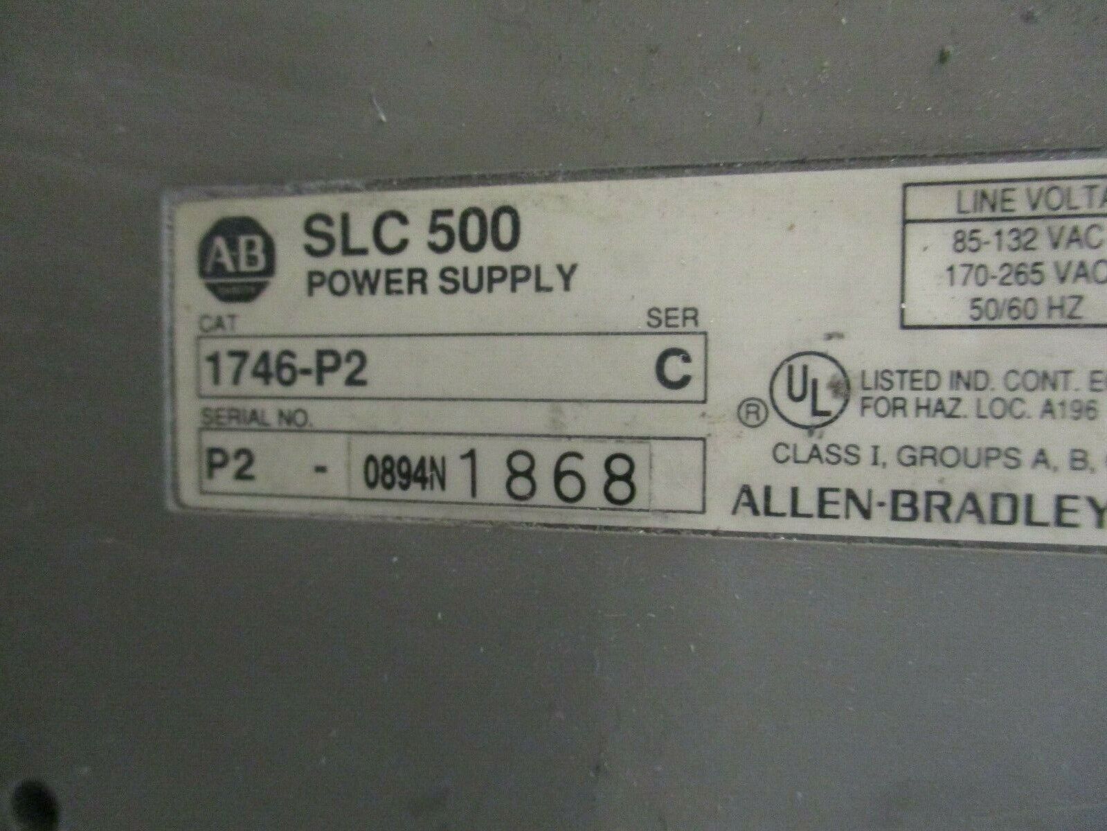 Allen-Bradley SLC 500 Power Supply 1746-P2 Ser. C *Broken Corner* Used