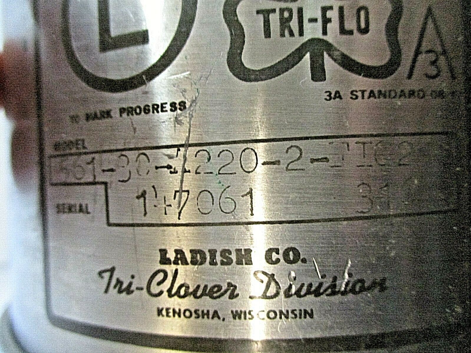 Tri-Clover Tri-Flo Valve Actuator 561-30-A220-2-FIG2 Stainless Steel Used