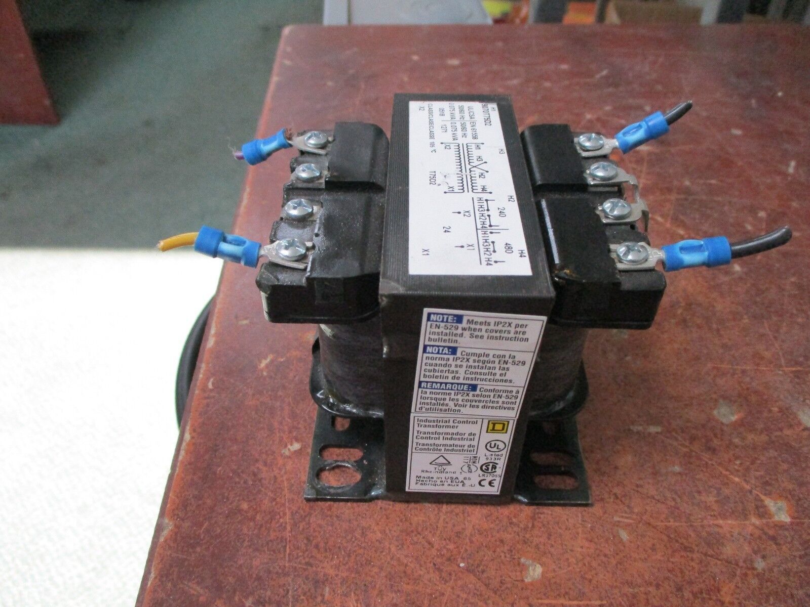 Square D Transformer 9070T75D2 0.0075kVA Pri: 240/480V Sec: 24V 50/60Hz Used