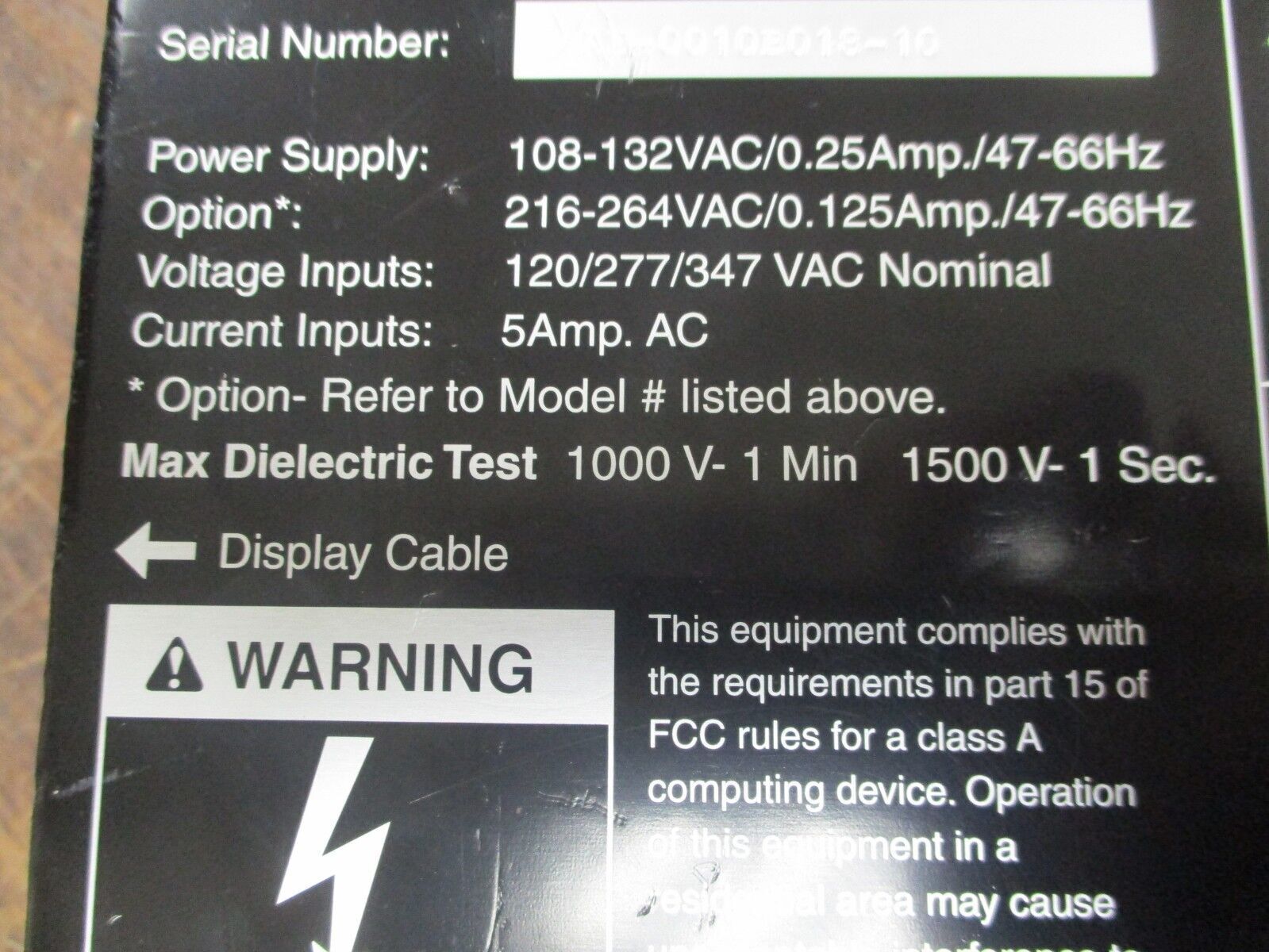 Siemens 4300 Power Meter & Display DC-120 4300 Display Module *No Cable* Used