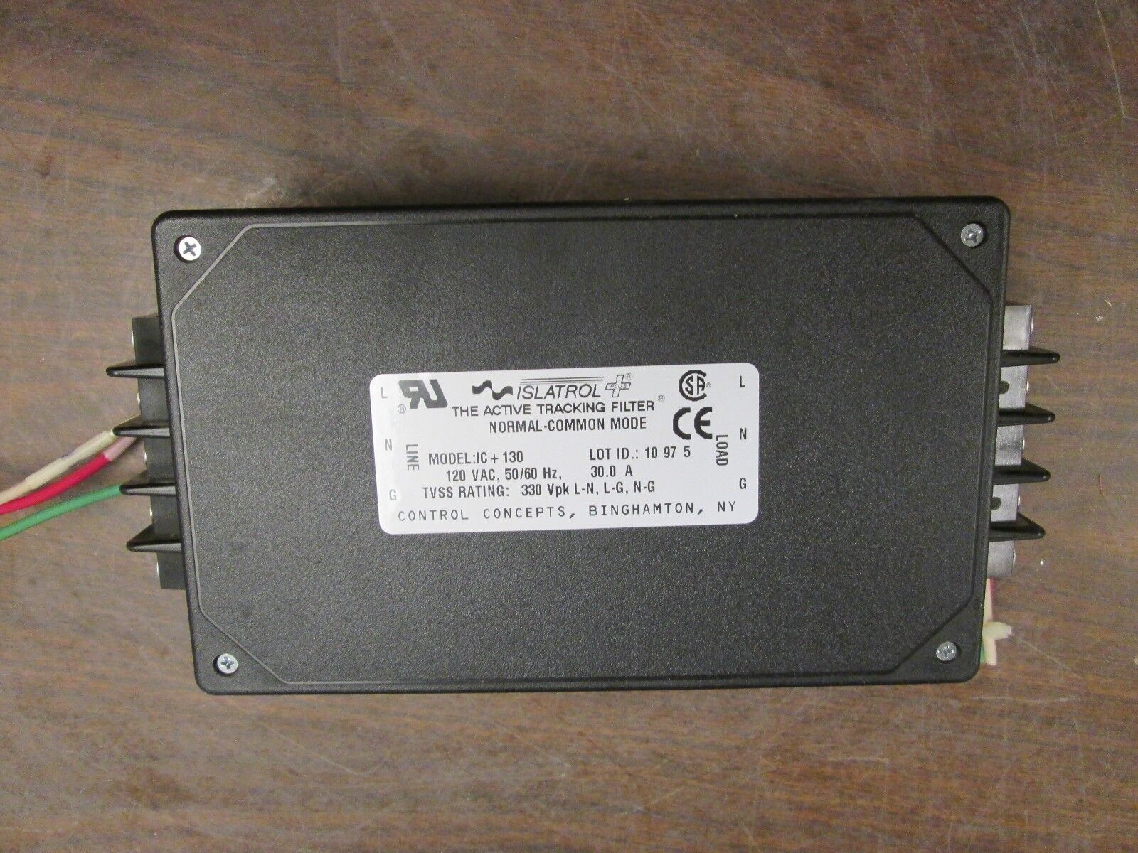 Islatrol Active Tracking Filter IC+130 120VAC 50/60Hz Used