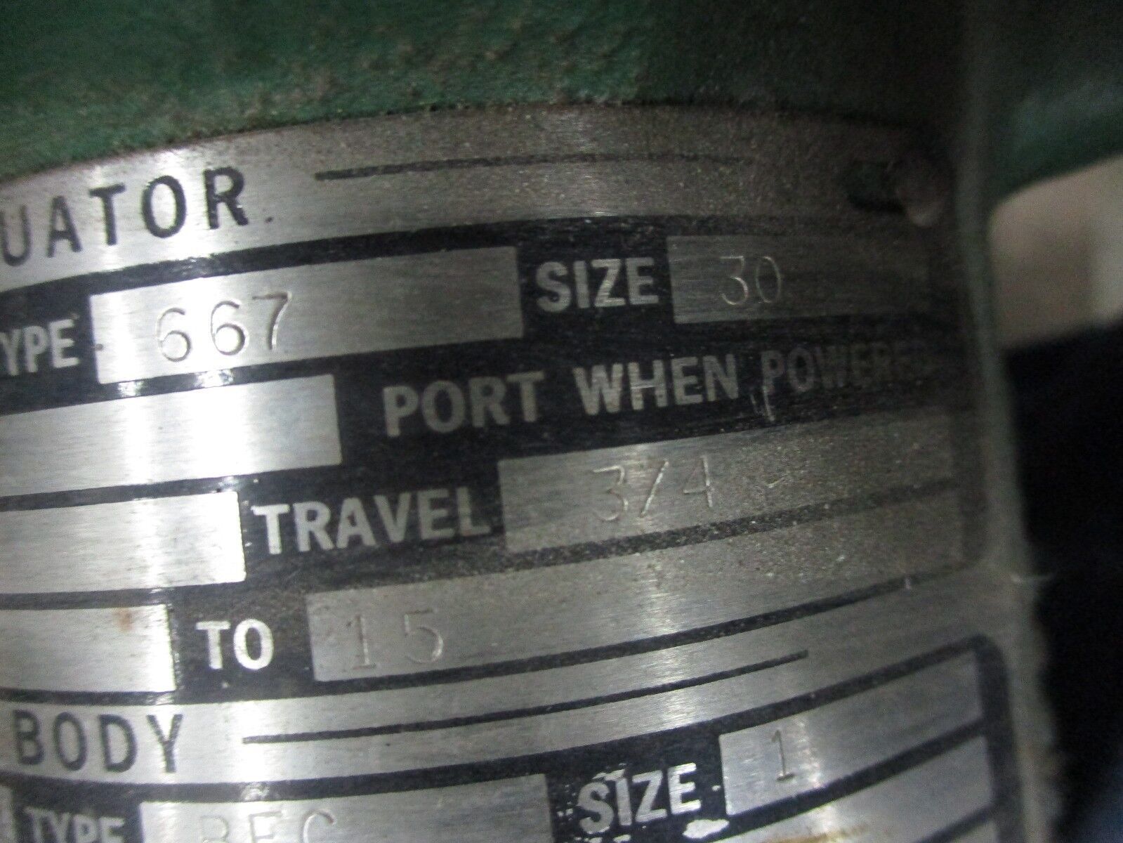 Fisher Diaphragm Control Valve w/ Positioner 667 / BFC Size 30 / 1" Used