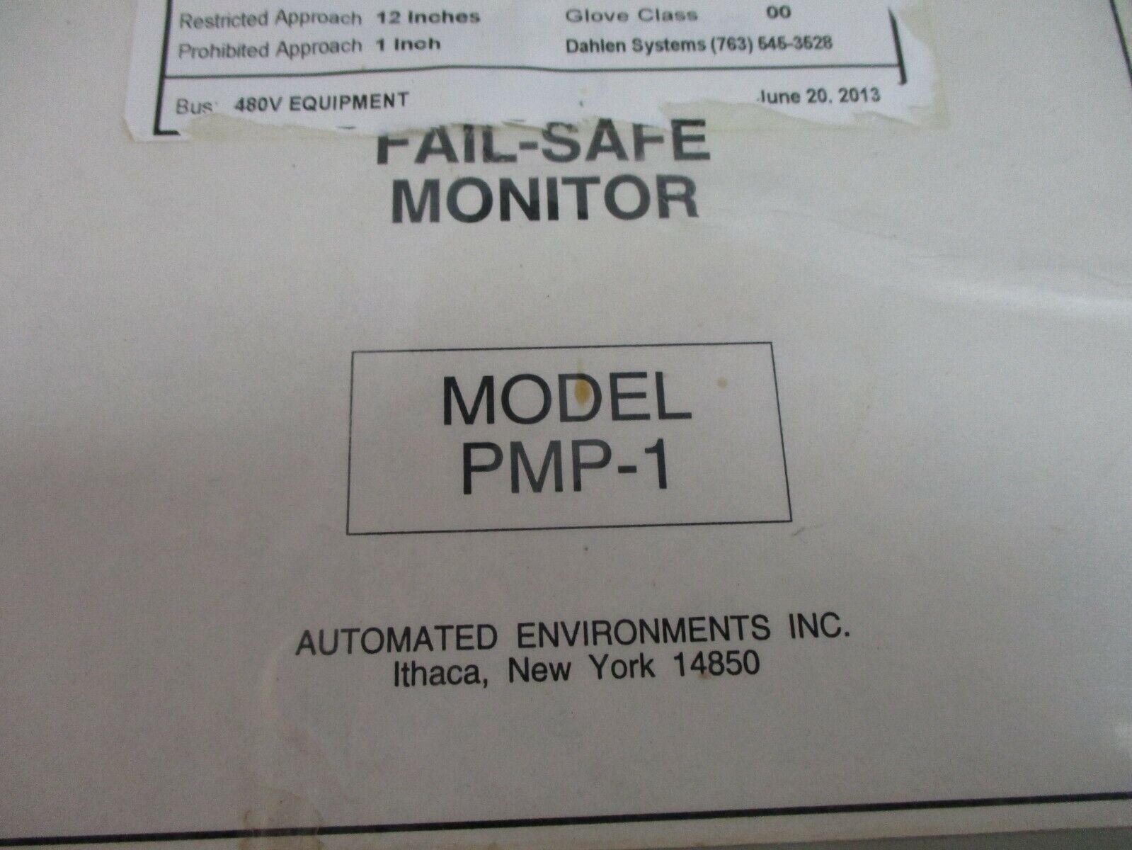 Automated Environments, Inc. Power Loss & Fail-Safe Monitor PMP-1 Used