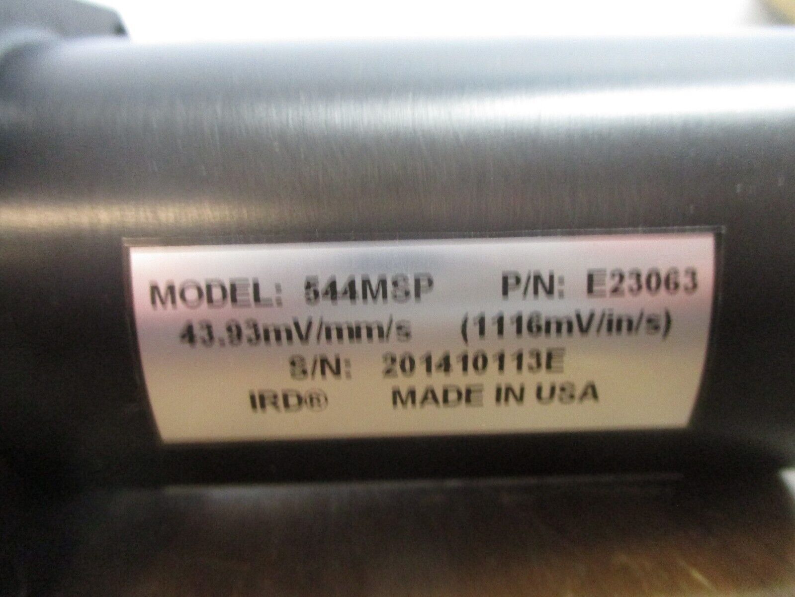 IRD 544MSP Mountable Velocity Transducer E23063 43.93mV/mm/s 1116mV/in/S