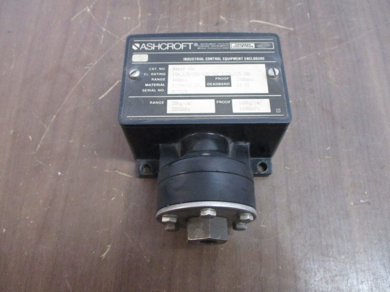 Ashcroft Pressure Switch B464V XG6 400PSI Used