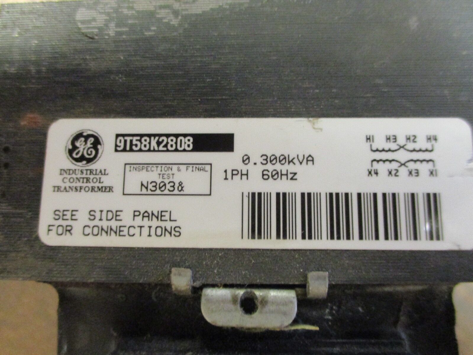 GE Control Transformer 9T58K2808 0.300KVA Pri:240/480V Sec:120/240V 1Ph Used