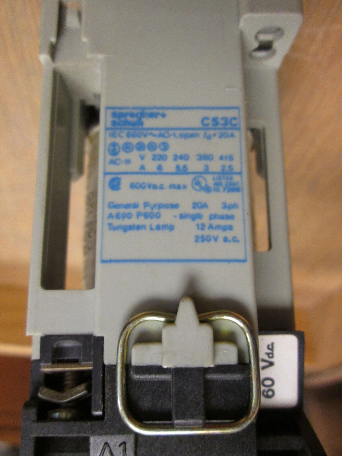 Sprecher + Schuh Contact CS3C 4 Pole Aux 60VDC coil Used