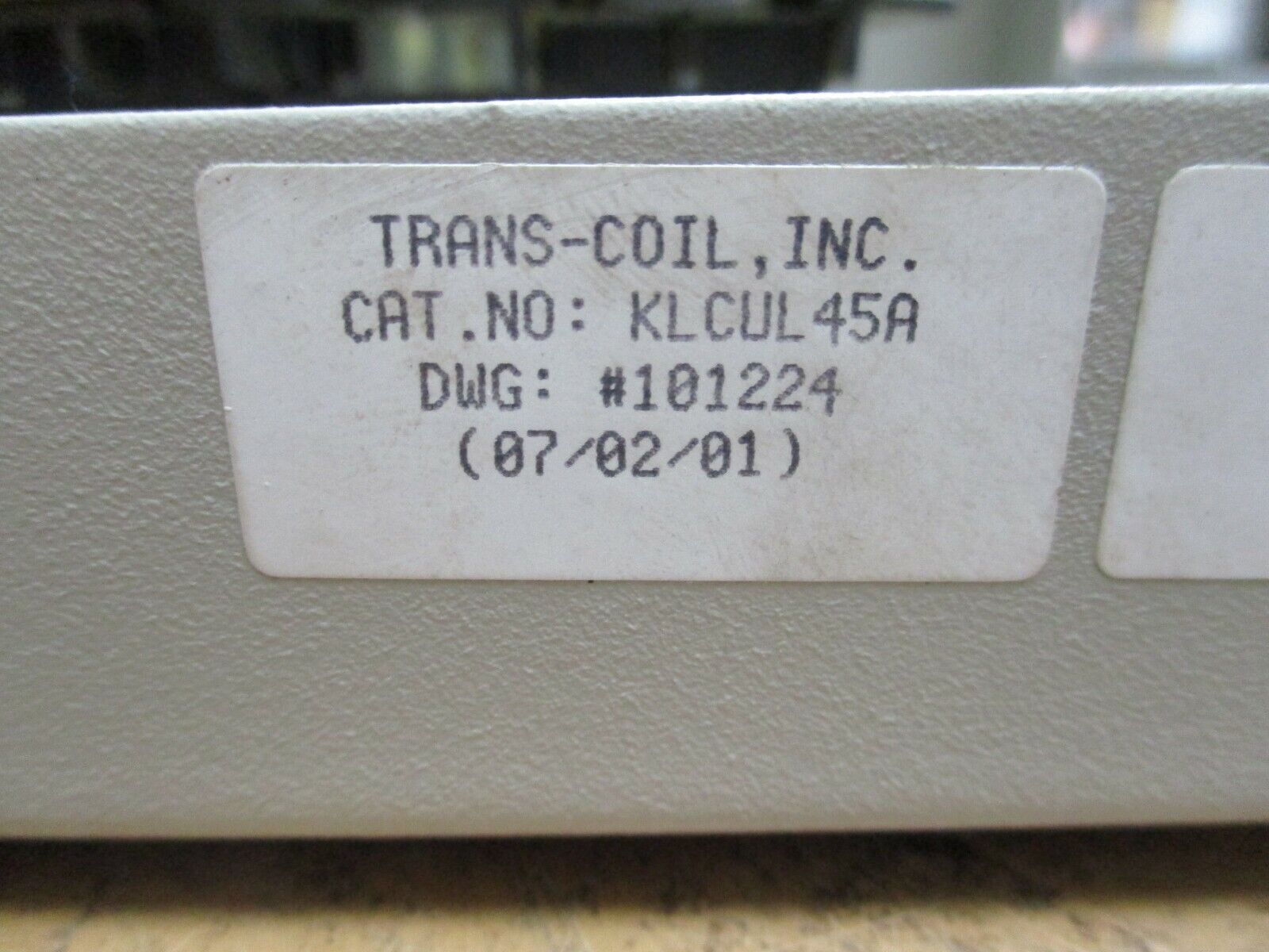 TCI dV/dT Guard KLC Output Filter KLCUL45A 45A 600V 60Hz 3Ph Used
