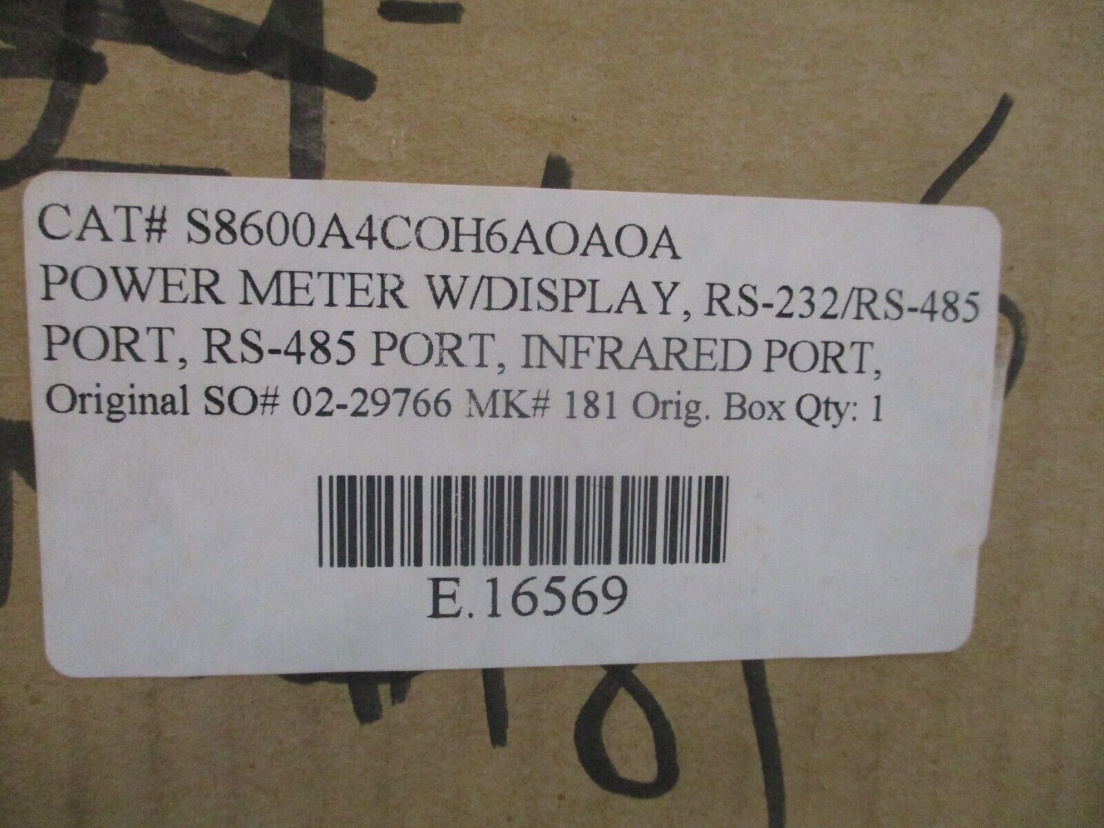 Square D PowerLogic ION 8600 Power Meter S8600A4COH6AOAOA New Surplus