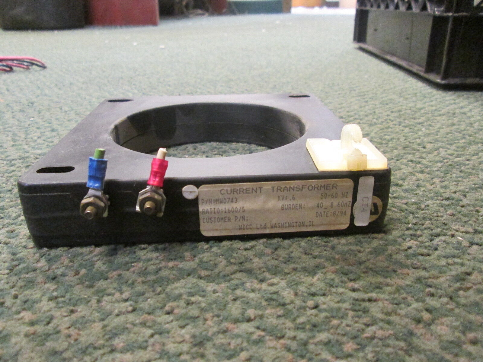 WICC Current Transformer MW0743 Ratio: 1600/5A 0.6Kv 50-60Hz Used