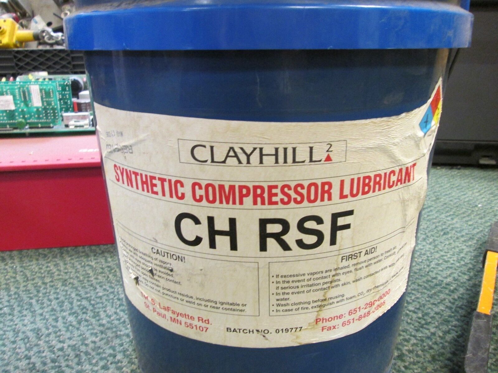 Clayhill Synthetic Compressor Lubricant CH RSF 5 gal. Bucket New Surplus