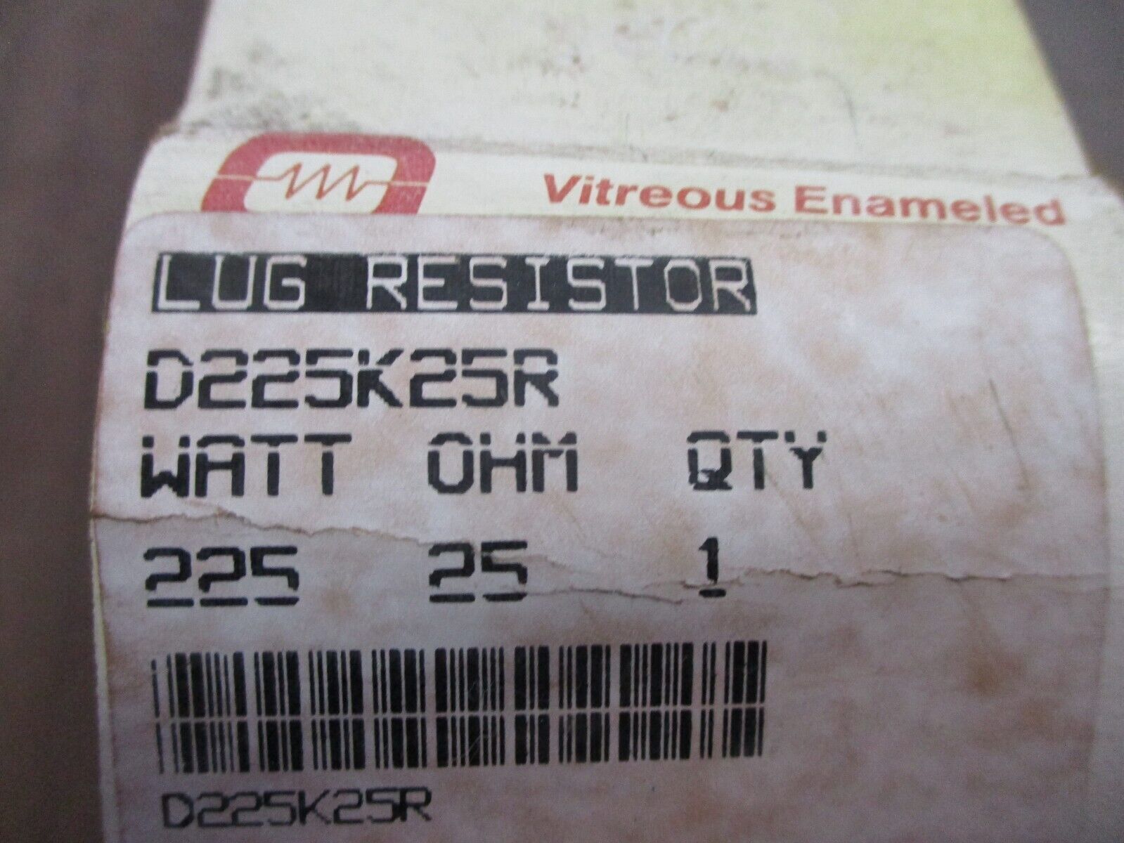 Ohmite Lug Resistor D225K25R 225W 25ohm New Surplus
