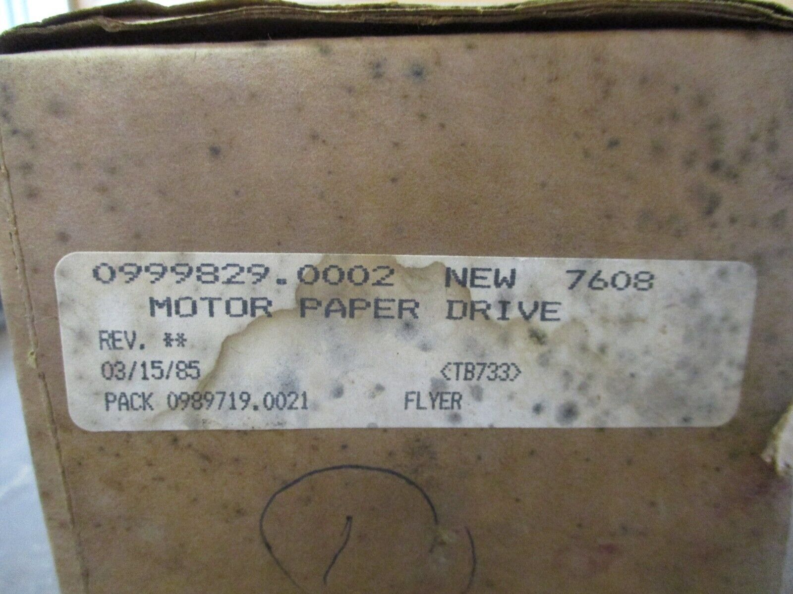 Texas Instruments Motor Paper Drive 0999829.0002 New Surplus