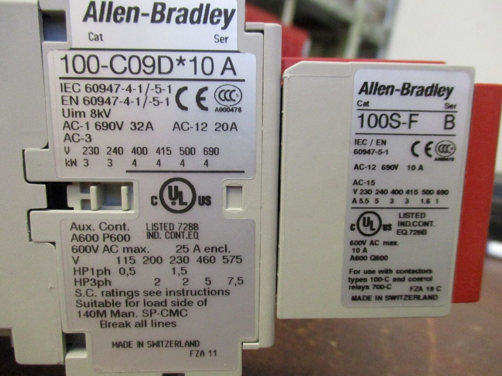Allen-Bradley Guardmaster Safety Relay 100S-C09DJ14C 24VDC Coil 32A 600V Used