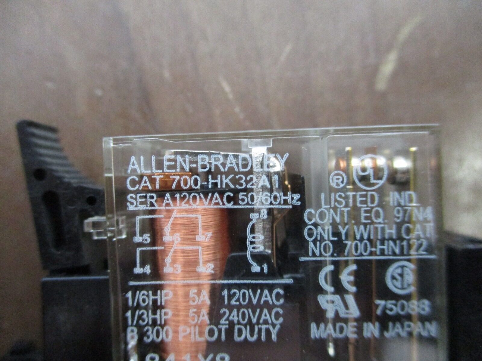 Allen-Bradley Relay 700-HK32A1 Ser. B 120V Coil w/ Base *Lot of 2* Used