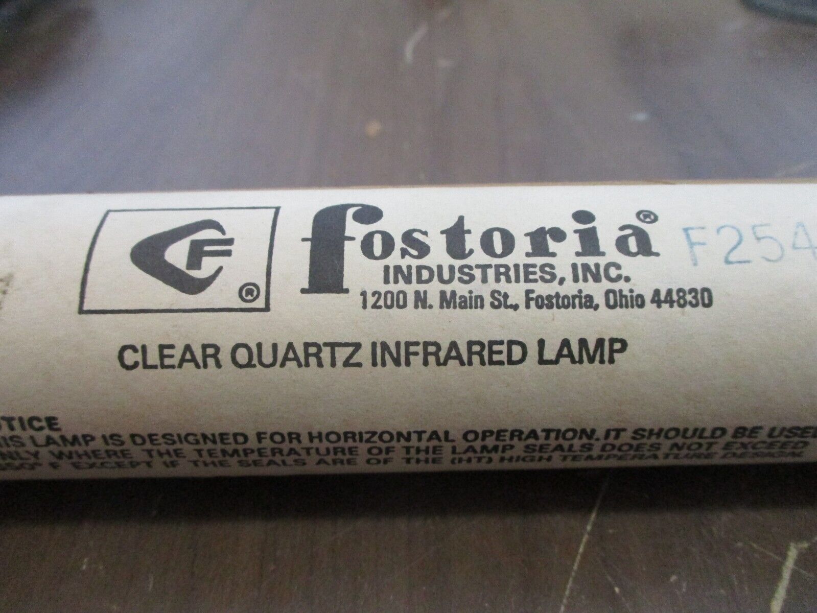 Fostoria Clear Quartz Infrared Lamp F2548H New Surplus