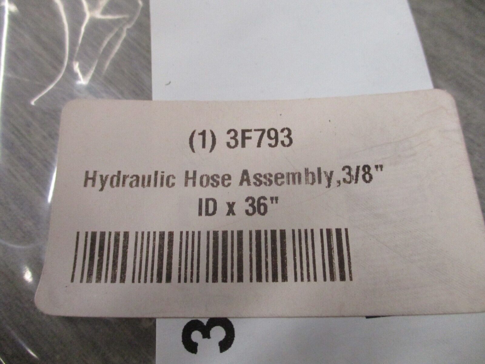 Eaton Hydraulic Hose Assembly 3F793 3/8" ID Length : 36" New Surplus