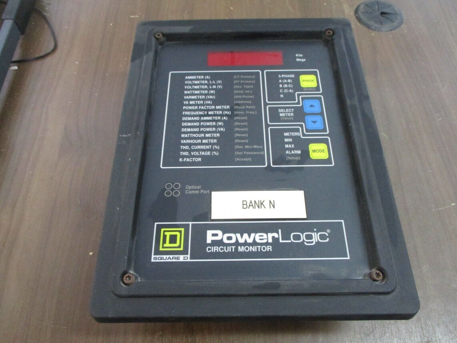 Square D Power Logic Circuit Monitor 3020 CM - 2250 100-264 VAC 50/60Hz Used