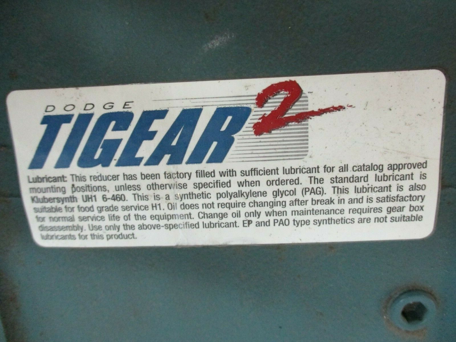 Dodge Tigear 2 Reducer 26Q30L56 Ratio: 30:1 2.06 HP In 1705 LB-In Torque Out