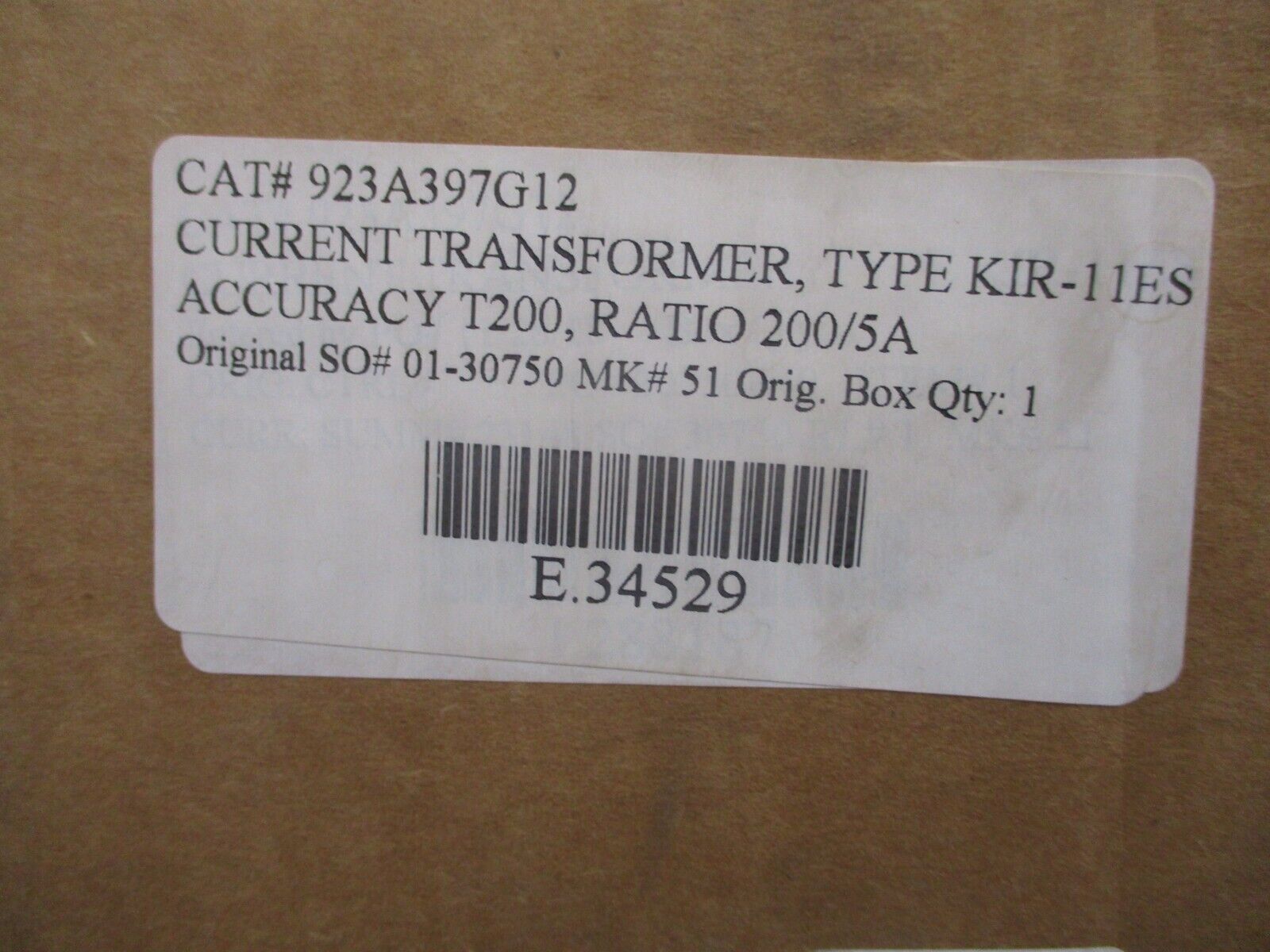 ABB KIR-11ES Current Transformer 923A397G12 Ratio 200:5A 15kV 60Hz 110kV BIL