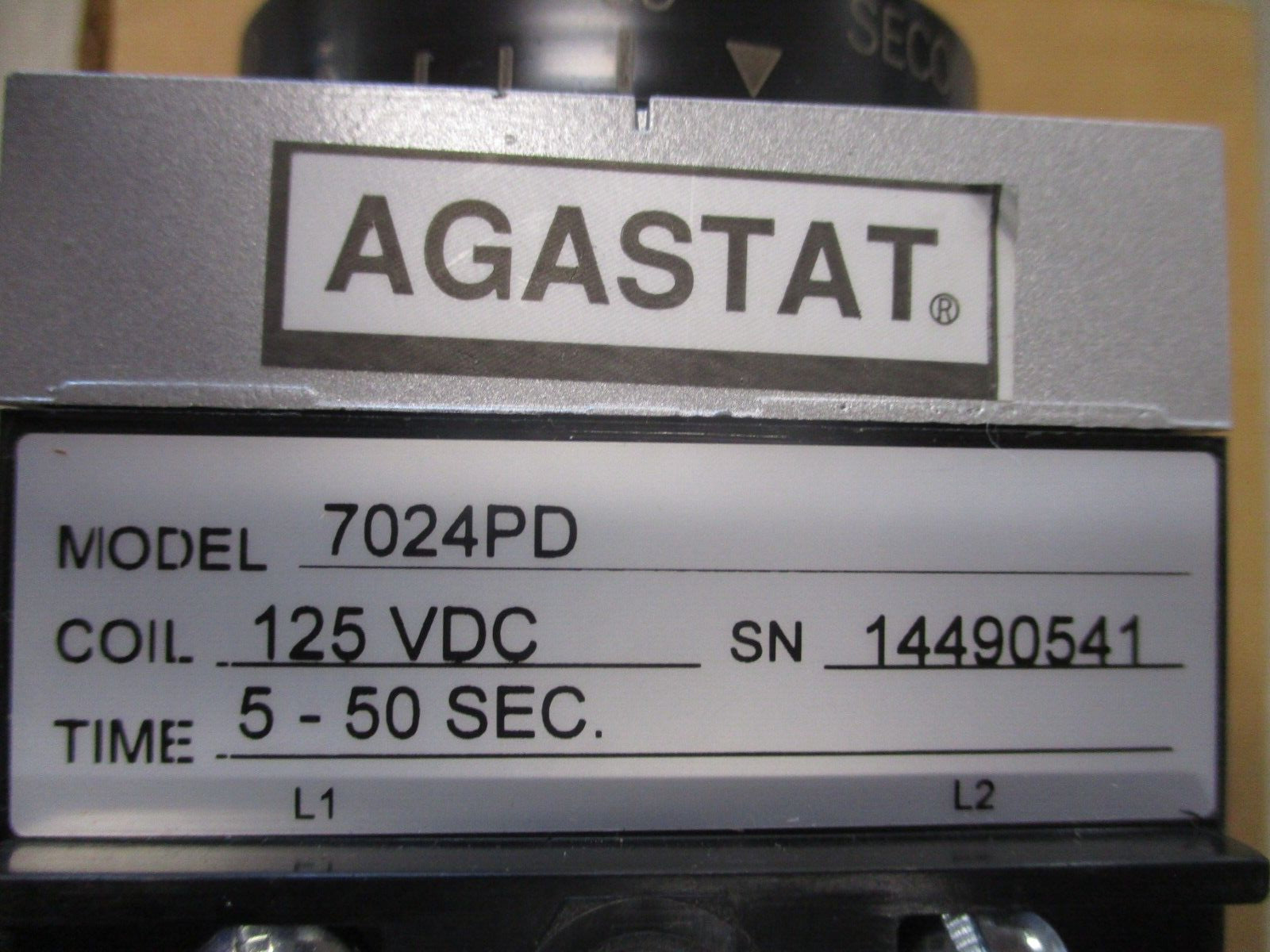 Agastat Timing Relay 7024PD 125VDC Time:5-50 Sec New surplus