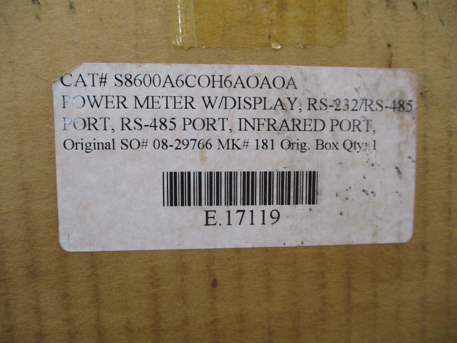 Square D PowerLogic ION 8600 Power Meter S8600A4C0H6A0A0A New Surplus
