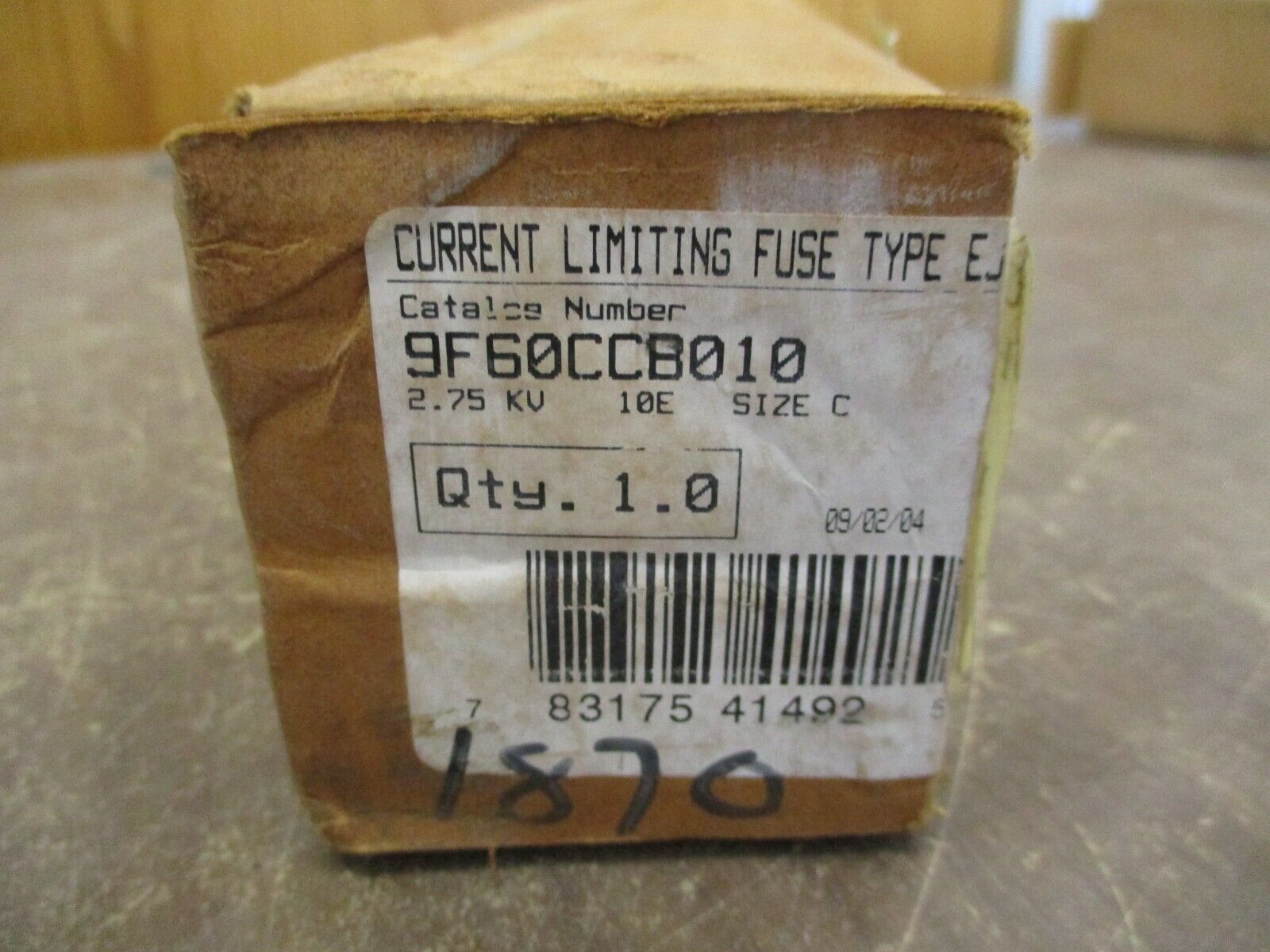 GE Type EJ-1 Fuse 9F60CCB010 2.75kV 10E New Surplus