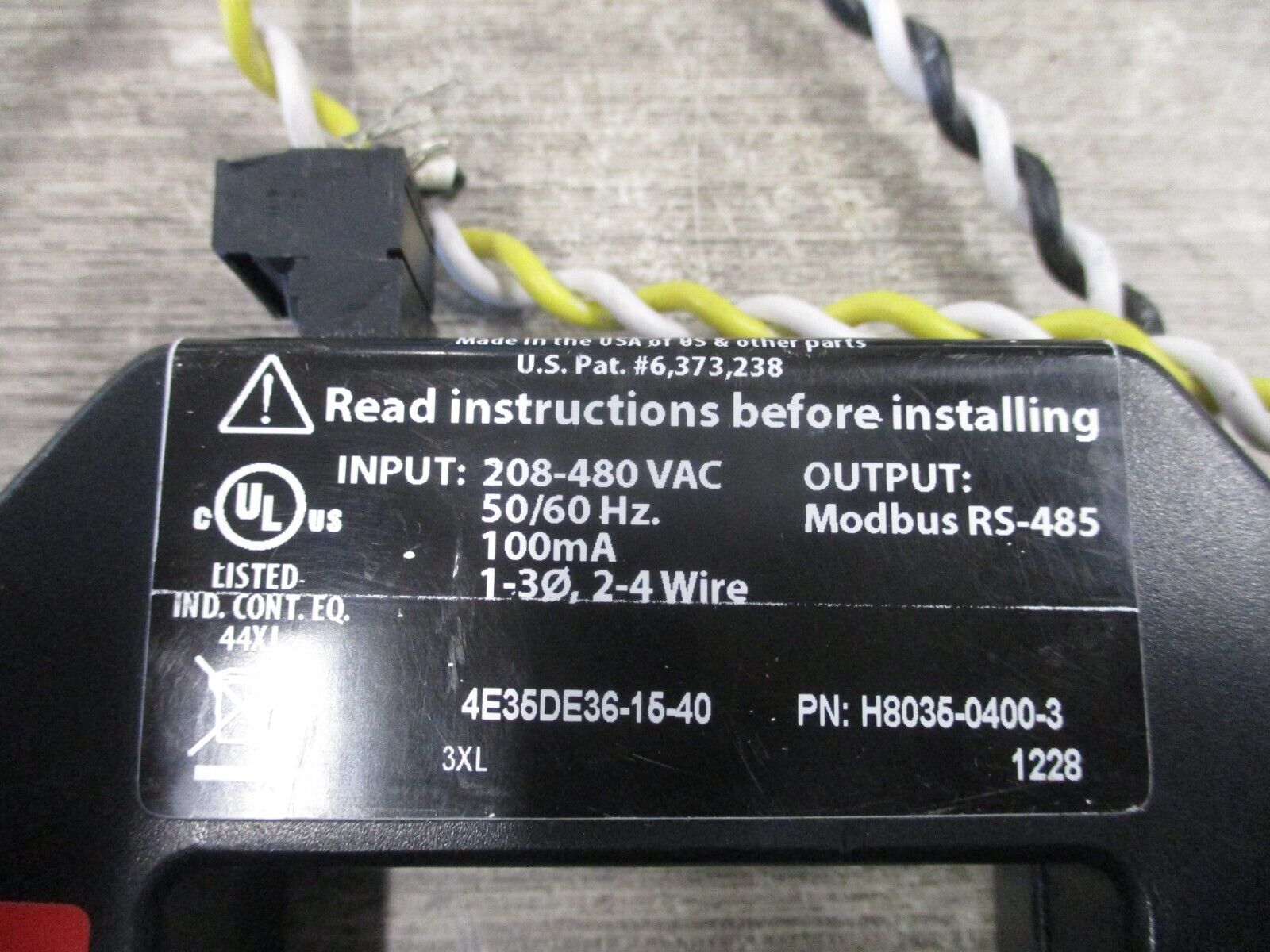 Veris Enercept 8035 Power Transducer H8035-0400-3 400A 208-480V 50/60Hz 100MA