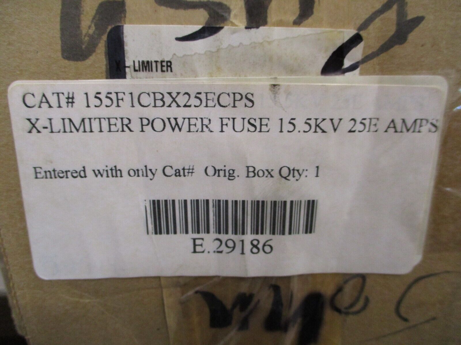 Cooper X-Limiter Fuse 155F1CBX25ECPS 25E 15.5kV New Surplus