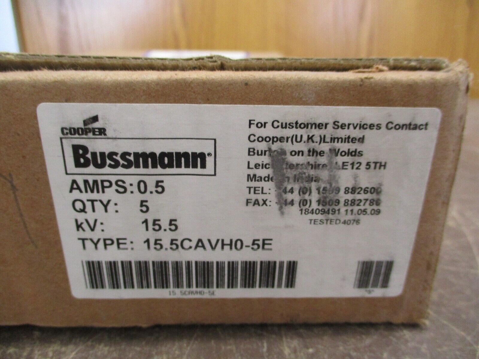 Bussmann High Voltage H.R.C. Fuse 15.5CAVH0-5E 15.5kV 0.5E *Box of 4*