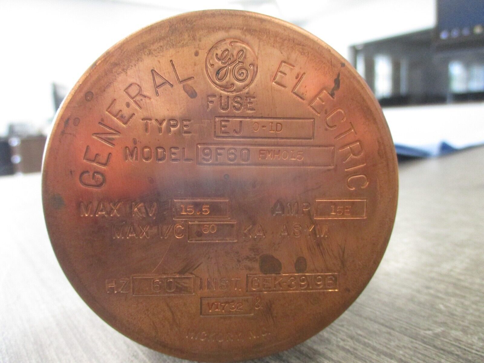 GE Type EJ 0-1D Fuse 9F60 FMH015 15E 15.5kV 60Hz Used