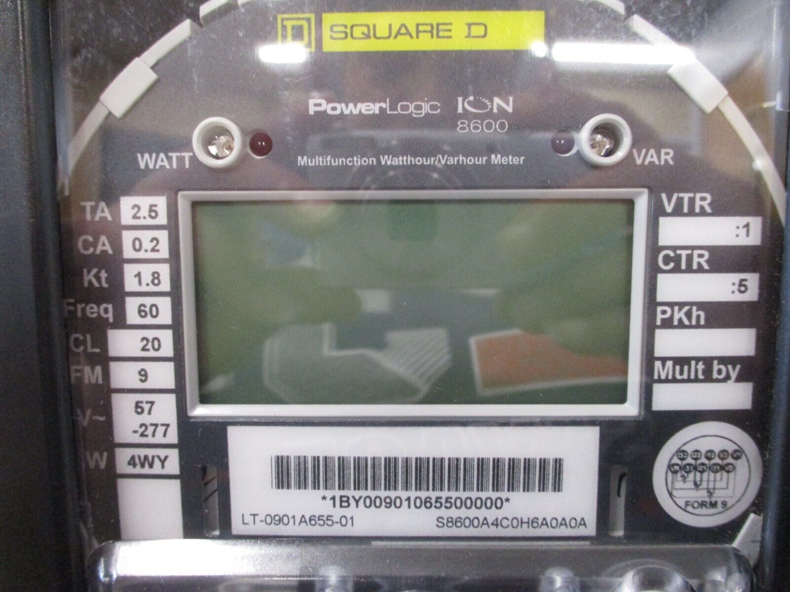 Square D PowerLogic ION 8600 Power Meter S8600A4C0H6A0A0A *No Box* New Surplus