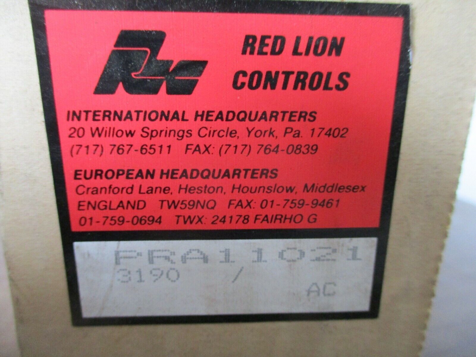 Red Lion Controls Pulse Rate Converter PRA11021 New Surplus