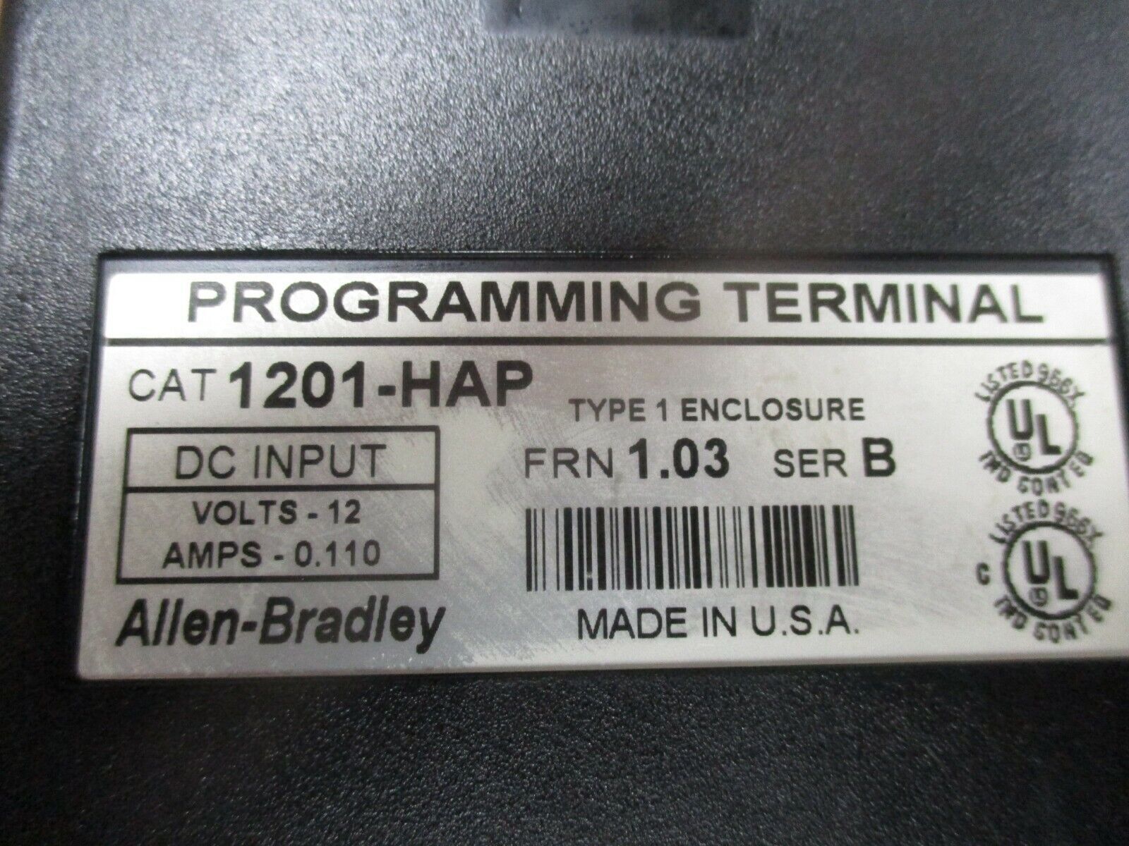Allen-Bradley Programming Terminal Keypad 1201-HAP Ser. B FRN: 1.03 Used
