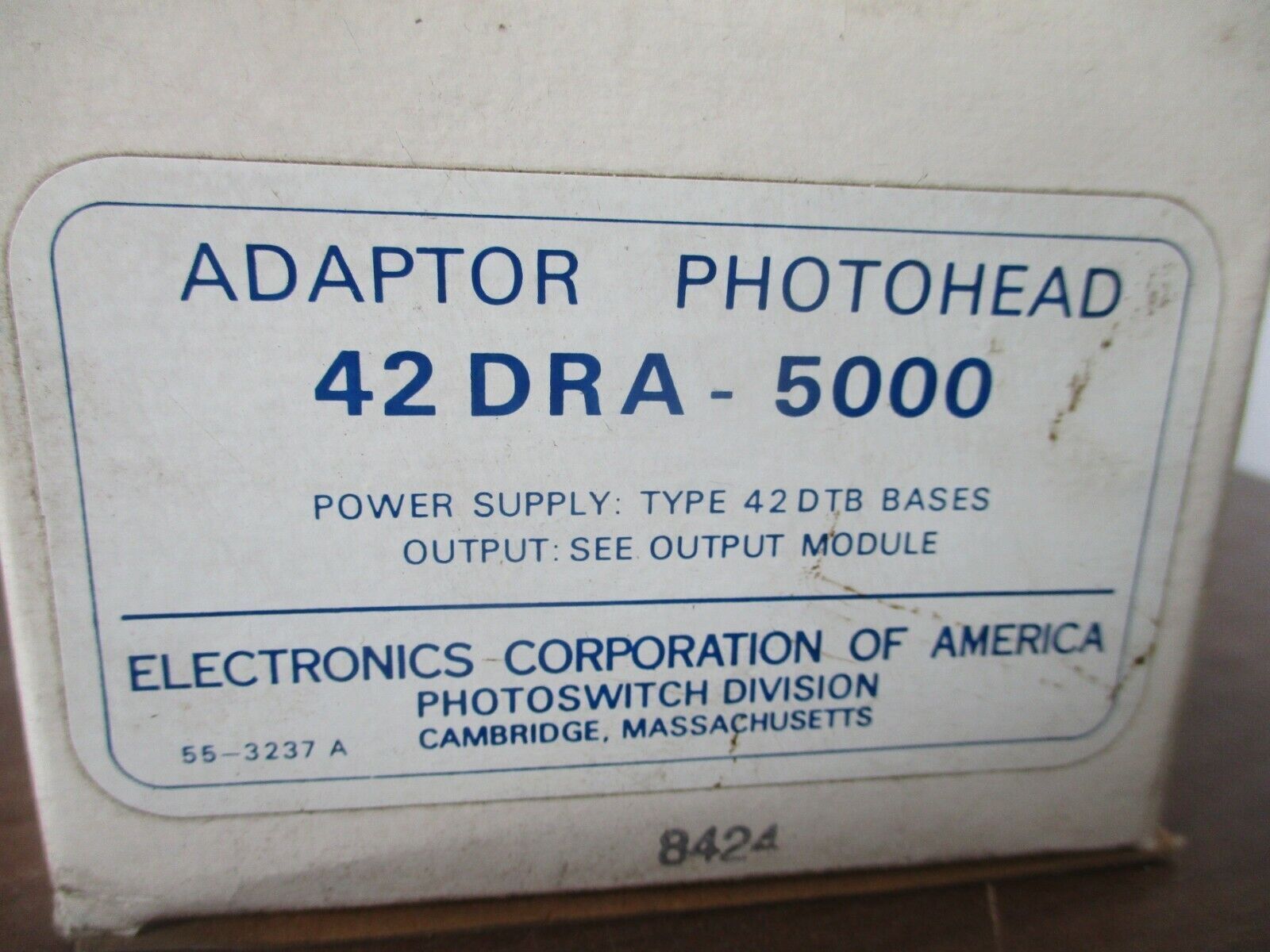 Electronics Corporation of America Adaptor Photohead 42DRA-5000 New Surplus