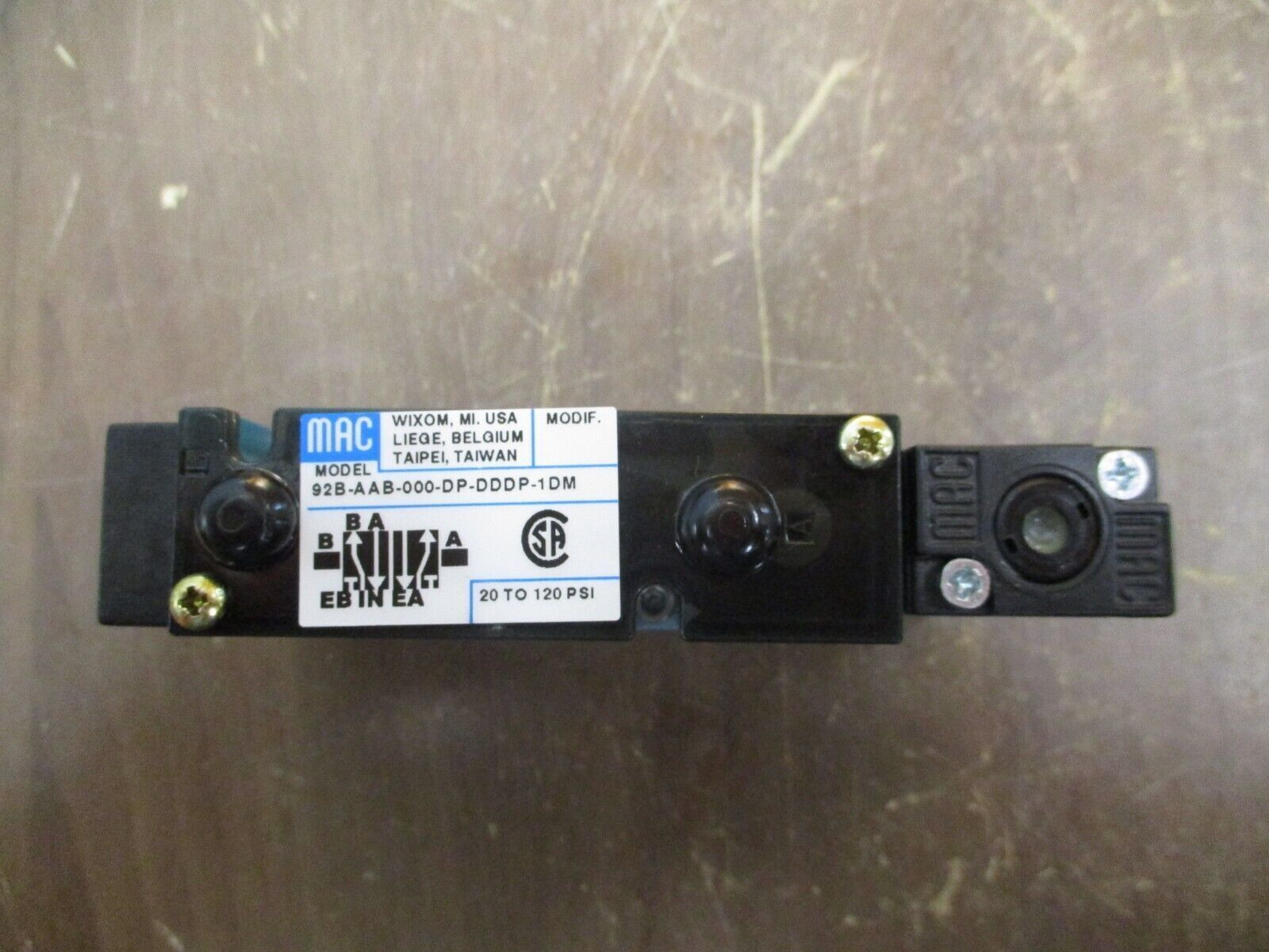 MAC Solenoid Valve 92B-AAB-000-DP-DDDP-1DM New Surplus