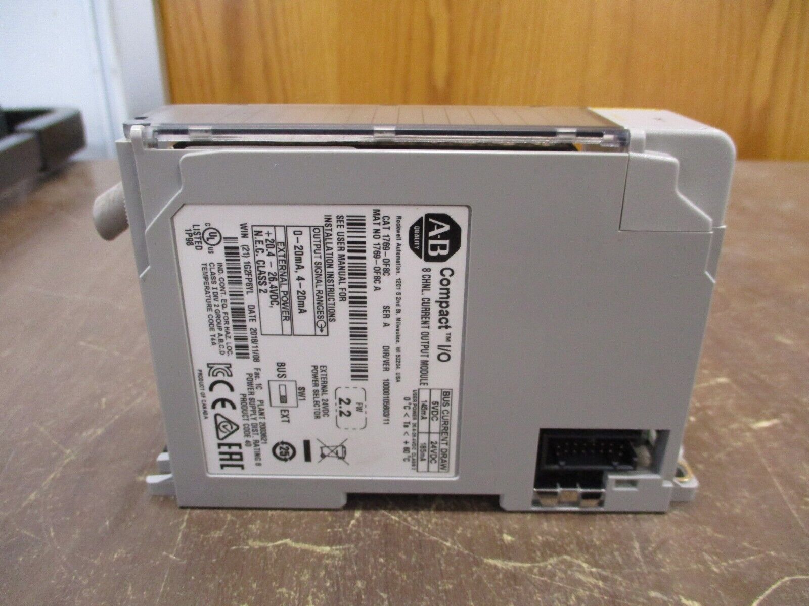 Allen-Bradley Compact I/O Current Output Module 1769-OF8C Ser. A F/W Rev. 2.2